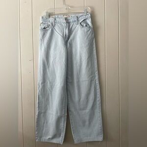 Levi's Premium Baggy Dad Jeans Womens 26 Blue Light Wash Denim Mid Rise Big E